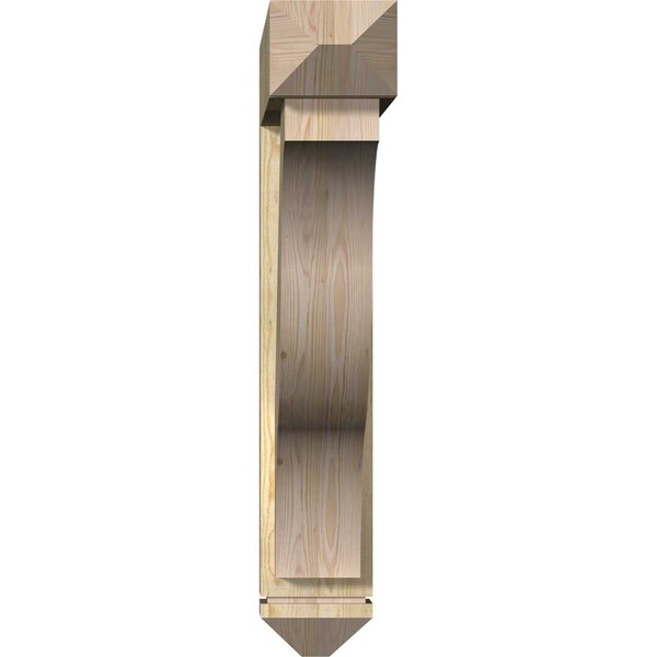 Funston Arts And Crafts Rough Sawn Bracket W/ Offset Brace, Douglas Fir, 8W X 44D X 44H